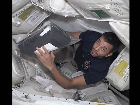 Sultan Al Neyadi showcasing his unique ‘wardrobe’ in space.
