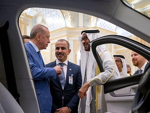 Sheikh Mohamed conveyed his best wishes for the future success of Turkey's national projects and industries.