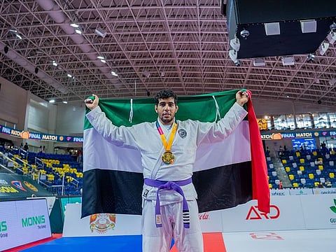 Hazza Farhan brought glory to the UAE by winning gold in the open-weight category