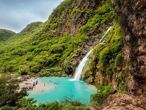Ayn Khor is a seasonal waterfall in Salalah, Oman.