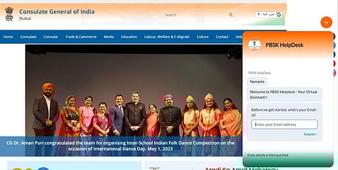 A screengrab shows the chat tool, the right, powered by AI.