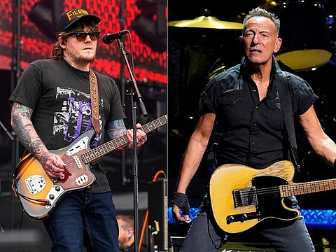 A combination photo of Bruce Springsteen (right) and The Gaslight Anthem's Brian Fallon