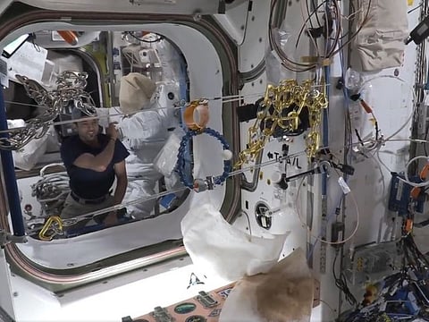 UAE astronaut Sultan Al Neyadi uploaded a video on Friday in which he demonstrated one of the activities they play to unwind after work.