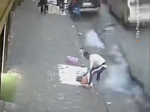 A screengrab from the CCTV video