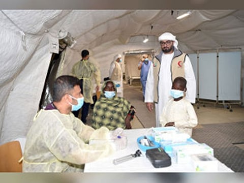 UAE humanitarian delegation during visit to field hospital in Chad