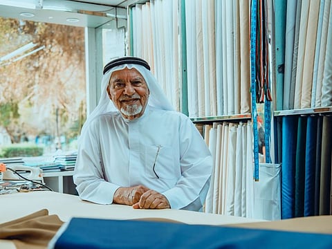Mohammed Saleh Al Shamsi, 84,  at the National Tailor Stores in Al Ain. The tailoring shop was chosen as one of the 15 winners of the recent Urban Treasure Awards by the Abu Dhabi Department of Culture and Toursim.