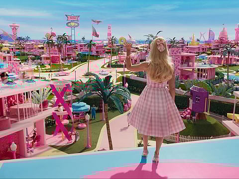 The use of pink might be one of the more realistic, earthly elements in Barbie world.