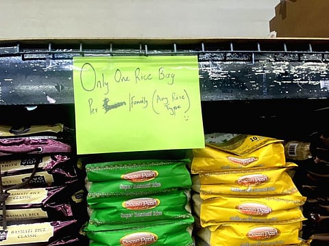 A notice put up in a US store.