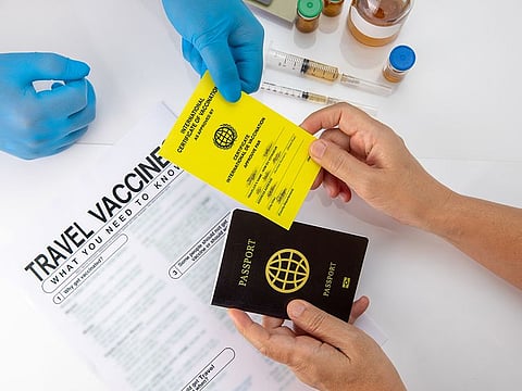 The International Certificate of Vaccination, also referred to as 'yellow card' is a travel document that may be required for entry to certain countries. Picture used for illustrative purposes.