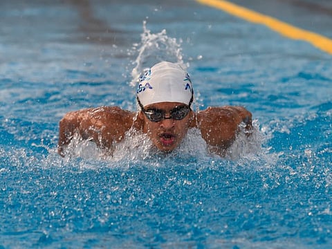 Vedaant Madhavan in action during a training session in Dubai ahead of the Commonwealth Youth Games.