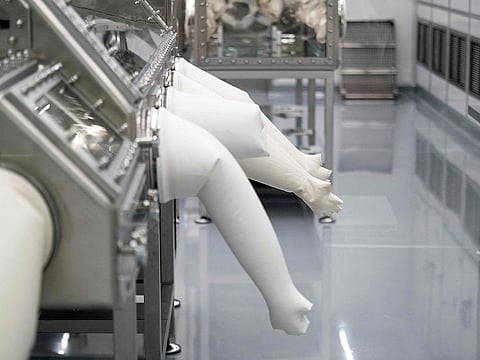 The OSIRIS-REx Curation Lab, where samples will be processed, is seen during a media day hosted by NASA to preview the OSIRIS-REx Sample Lab at Johnson Space Center in Houston, Texas, on July 24, 2023.