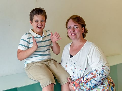 Emily Ray with son Sami who has Angelman Syndrome.