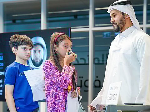 Students engage in a 'starry' talk with Sultan Al Neyadi on a radio ham call from Mohammed Bin Rashid Space Centre.