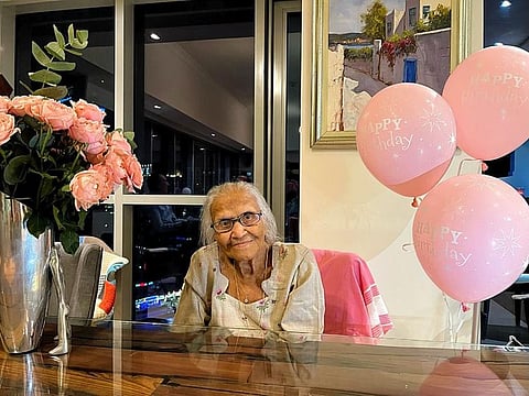 Canadian expat of Indian origin Nibha Chatterjee, who moved to Dubai at the age of 98, turned 101 on July 31.