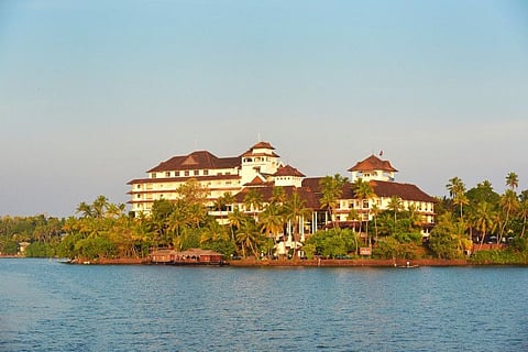 The Raviz Ashtamudi, a five-star luxury hotel, on the banks of the Ashtamudi lake in Kollam.