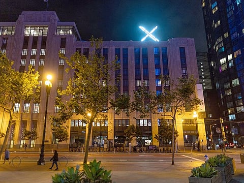 File photo: 'X' logo is seen on the top of the headquarters of the messaging platform X, formerly known as Twitter, in downtown San Francisco.