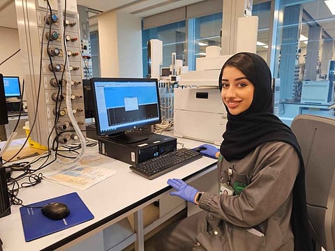Hessa Al Tamimi, the first specialist in nanomaterials at Dubai Police headquarters. A part of her job involves nanoscale forensics, which deals with intricate cases, from identifying hazardous materials and toxic substances to conducting post-mortems and employing advancedcrime-detection techniques.