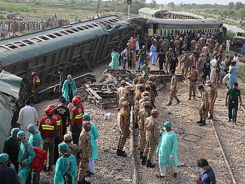 The derailment of the Hazara Express happened near Sahara railway station close to Nawabshah city, about 27km from Karachi, in the southern Sindh province.
