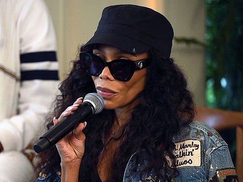Cedella Marley participates in the Q&A panel at the Marley Brunch with Marley Family Members at the 1 Hotel West Hollywood on Friday, Jan. 24, 2020, in West Hollywood, California.