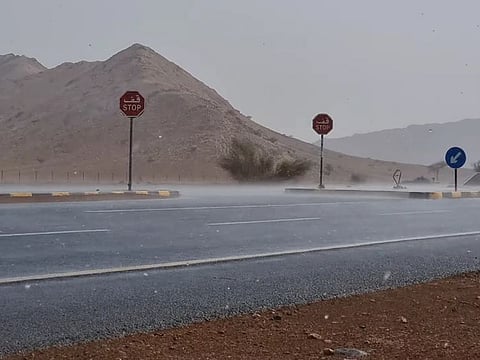 Rain hit parts of Sharjah on Wednesday.