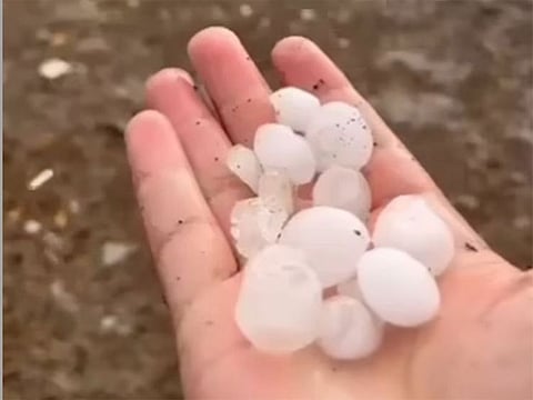 Hail in Fujairah on August 10.