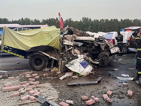 Two men were killed in a fatal road accident on Friday morning on Sheikh Mohammed bin Zayed Road in Dubai