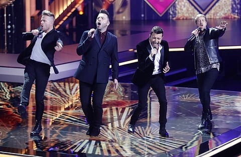 Westlife performing in Berlin.