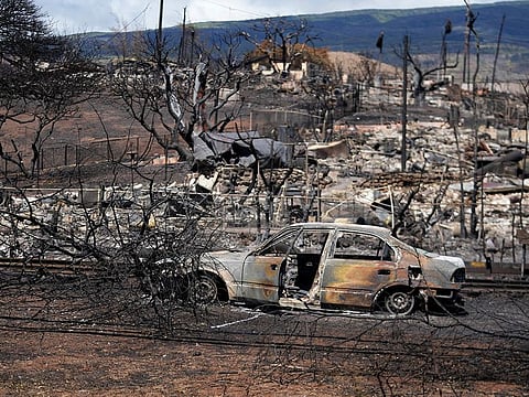 Destroyed property is seen, Aug. 14, 2023, in Lahaina, Hawaii, following a deadly wildfire that caused heavy damage days earlier