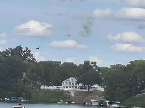 A pilot and crew member escaped serious injury when they ejected from a vintage jet that crashed officials said.