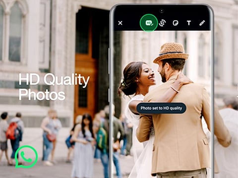 The new HD button on WhatsApp.