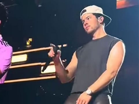 Nick immediately flinched and asked the fan not to do it again