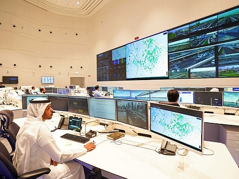 RTA officials managing traffic flow in Dubai.