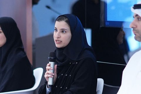 Sarah bint Yousef Al Amiri, Minister of State for Public Education and Advanced Technology, Chairperson of the Emirates Schools Establishment, addressing a media briefing in Dubai on Tuesday about the new school year