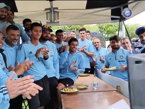 BCCI posted a picture of Indian players watching the moon landing live