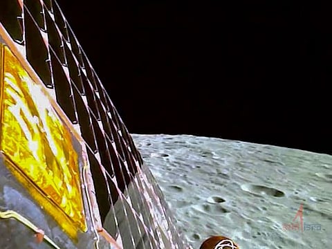 Chandrayaan-3 Mission: An image of the Moon captured by the Lander Position Detection Camera (LPDC) from an altitude of about 70 km, on August 19, 2023.