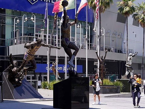 The Los Angeles Lakers will unveil a statue of Kobe Bryant outside their downtown arena on Feb. 8, 2024.