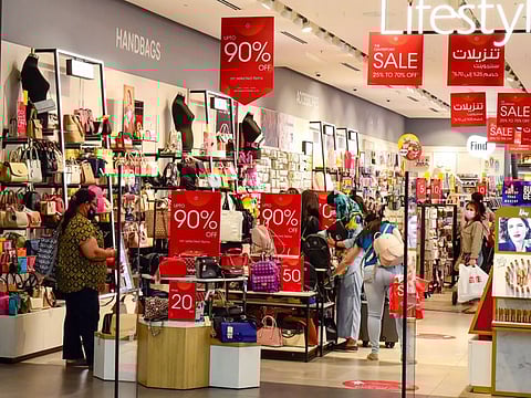 Shoppers taking advantage of discounts on offer on the first day of Dubai Summer Surprises at Deira City Centre. Photo : Virendra Saklani/Gulf News