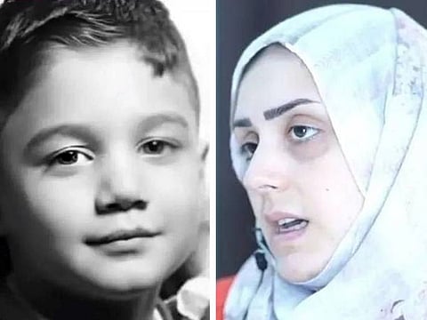 Athra’a Janabi (right) and her seven-year-old stepson Musa Wala’a in file photos.