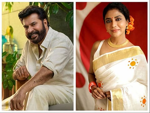 Mammootty and Poornima Indrajith exuding Onam festive vibes