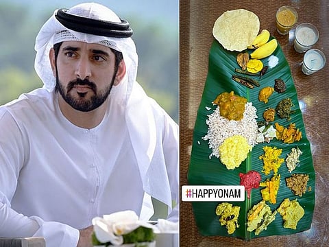 Sheikh Hamdan posts photo of Onam Sadhya.