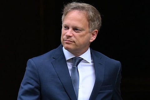 Britain's newly appointed Defence Secretary Grant Shapps leaves Number 10 Downing Street in London on August 31, 2023.