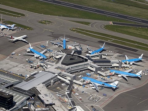KLM aircraft are seen on the tarmac at Schipol airport near Amsterdam April 15, 2015.