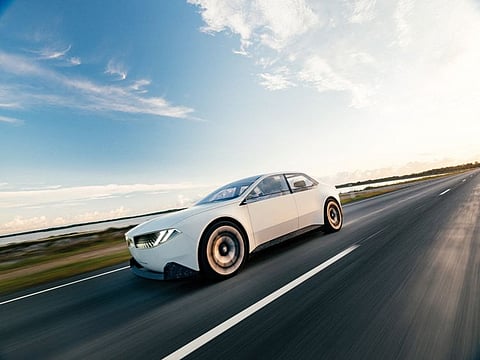 BMW's prototype for its future Neue Klasse electric vehicles, to be unveiled at the IAA auto show, in Munich, Germany.