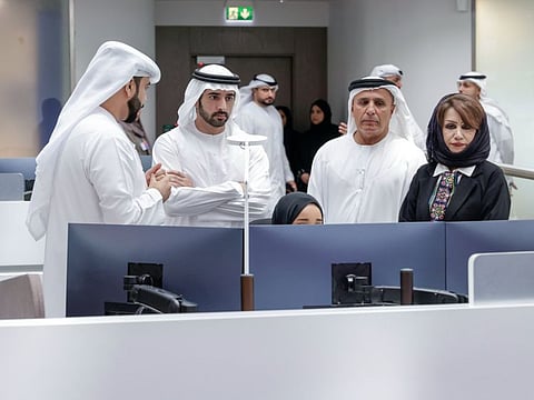 Sheikh Hamdan bin Mohammed bin Rashid Al Maktoum (second from left), Crown Prince of Dubai and Chairman of The Executive Council of Dubai, at the centre
