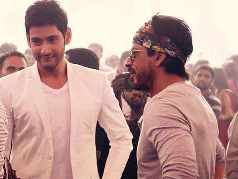 Indian actors Mahesh Babu and Shah Rukh Khan in an undated photo.