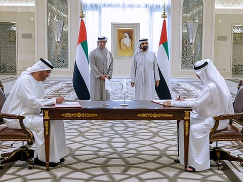 Dr. Sultan Al Jaber, UAE Minister of Industry & Advanced Technology, Chairman of Masdar and COP28 President-Designate, and Saeed Mohammed Al Tayer, Managing Director and CEO of DEWA signed the agreement in Abu Dhabi.