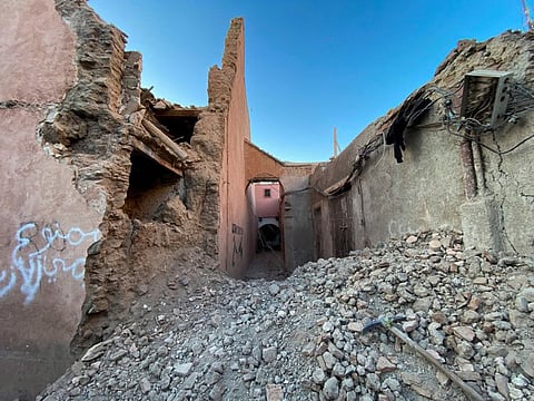 A general view of damage in the historic city of Marrakech, following a powerful earthquake in Morocco, September 9, 2023.