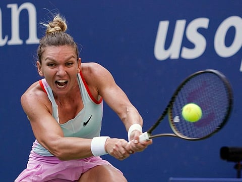 Simona Halep, of Romania, in action against Daria Snigur, of Ukraine, during the first round of the US Open in New York last year.