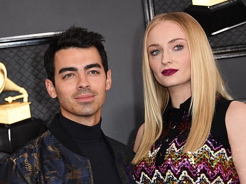 A file photo of British actress Sophie Turner and singer Joe Jonas.