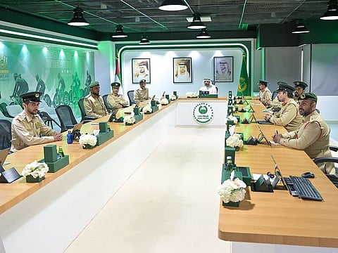 (centre) Sheikh Hamdan bin Mohammed bin Rashid Al Maktoum, Crown Prince of Dubai and Chairman of The Executive Council of Dubai, at Dubai Police Officers Club on Wednesday to launch the new facility